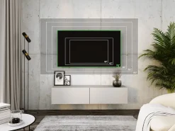 Outlet Móvel TV suspenso, 140 x 34 x 32 cm, Caxemira Bege