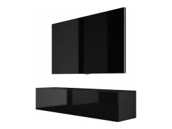 Móvel De Tv* Móvel TV suspenso, 140 x 34 x 32 cm, / Brilhante Preto