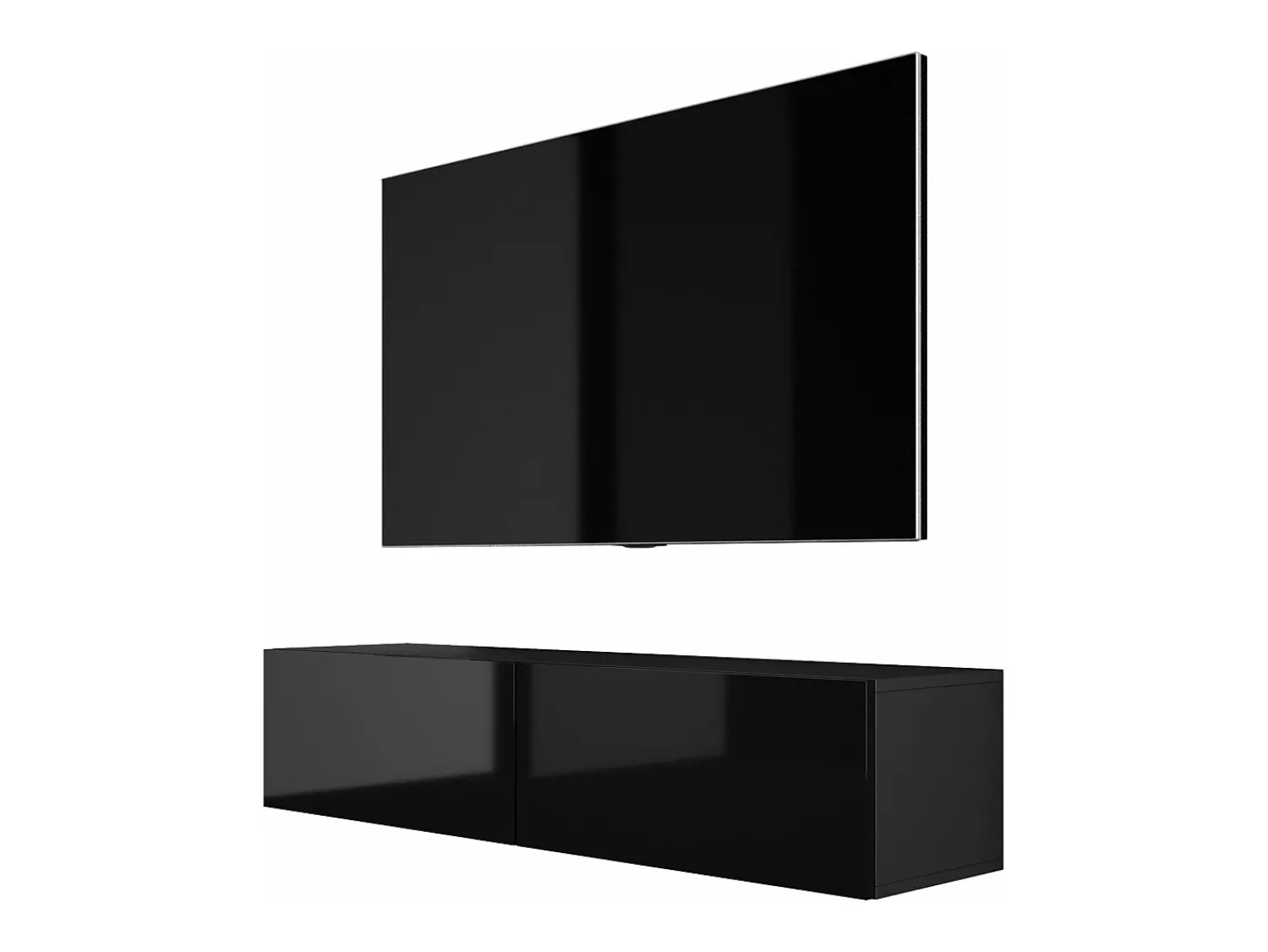 Móvel De Tv* Móvel TV suspenso, 140 x 34 x 32 cm, / Brilhante Preto