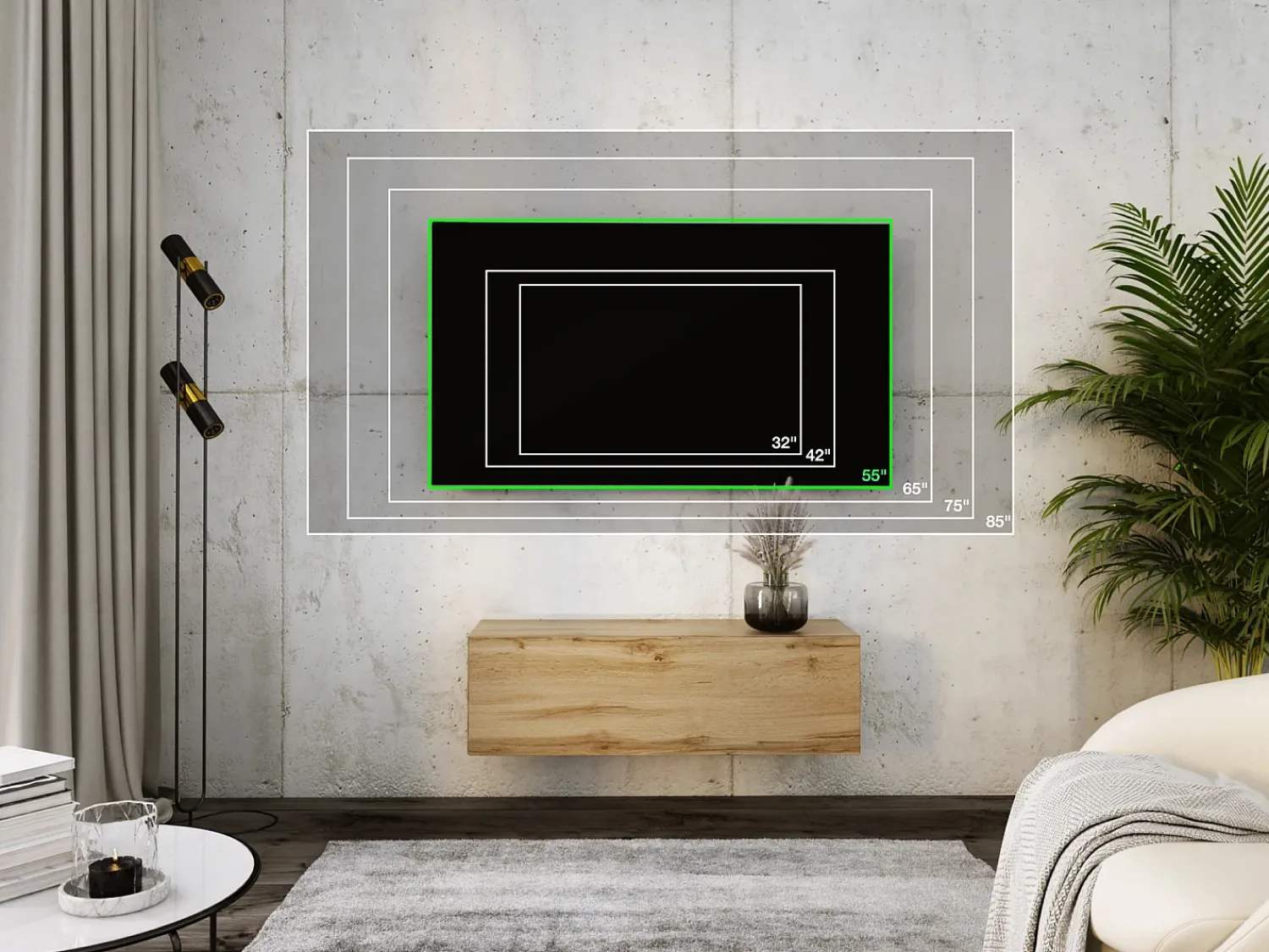 Móvel TV suspenso, 100 x 34 x 32 cm, Carvalho Wotan^ Móvel De Tv