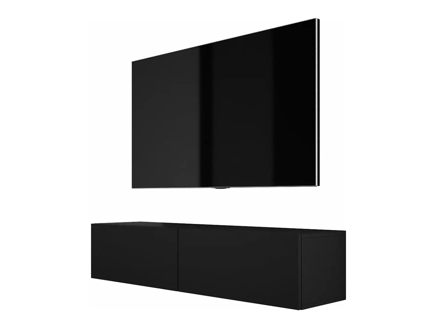 Móvel De Tv* Móvel TV suspenso, 140 x 34 x 32 cm, Fosco Preto
