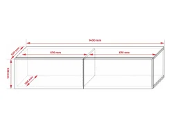 Móvel De Tv| Móvel TV suspenso, 140 x 34 x 32 cm, Fosco Branco