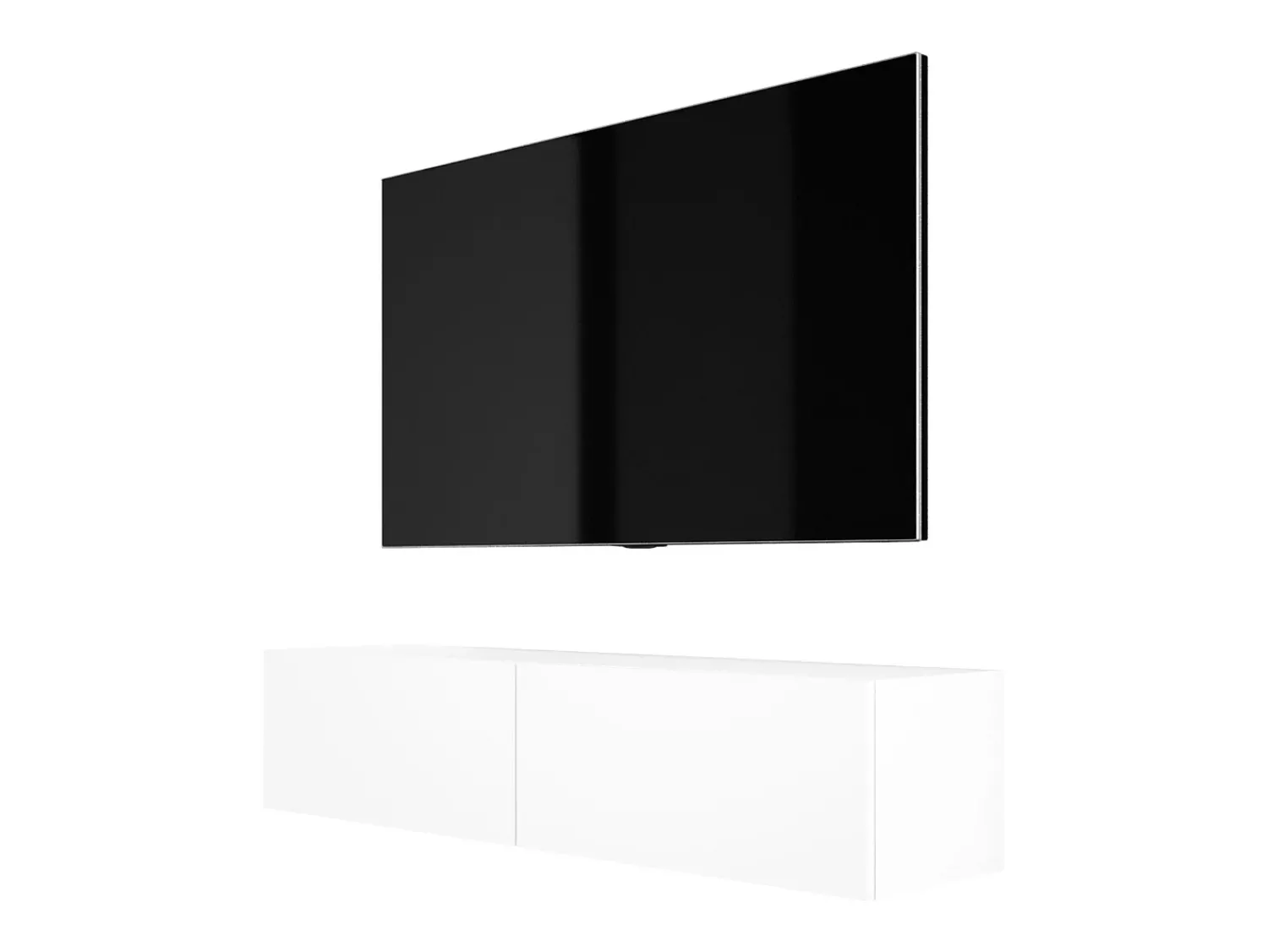 Móvel De Tv| Móvel TV suspenso, 140 x 34 x 32 cm, Fosco Branco