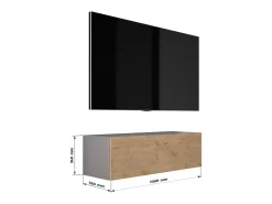 Móvel De Tv| Móvel TV suspenso, 100 x 34 x 32 cm, Antracite / Carvalho Lancelot Cinzento