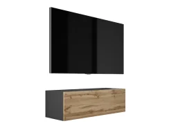 Best Móvel TV suspenso, 100 x 34 x 32 cm, Fosco / Carvalho Wotan Preto