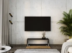 Best Móvel TV suspenso, 100 x 34 x 32 cm, Fosco / Carvalho Wotan Preto