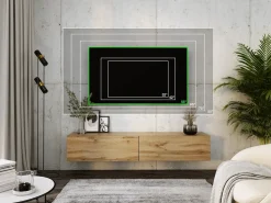 Móvel De Tv* Móvel TV suspenso, 170 x 34 x 32 cm, Carvalho Wotan Castanho