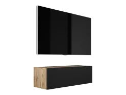 Móvel De Tv* Móvel TV suspenso, 100 x 34 x 32 cm, Carvalho Wotan / Preto Fosco Castanho