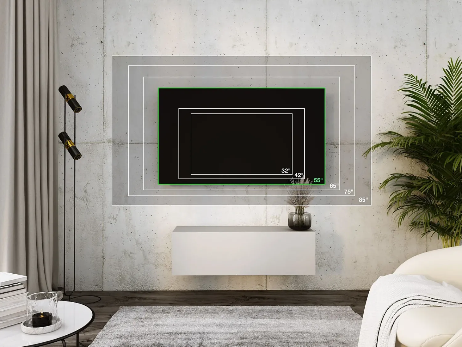 Best Móvel TV suspenso, 100 x 34 x 32 cm, Caxemira Bege