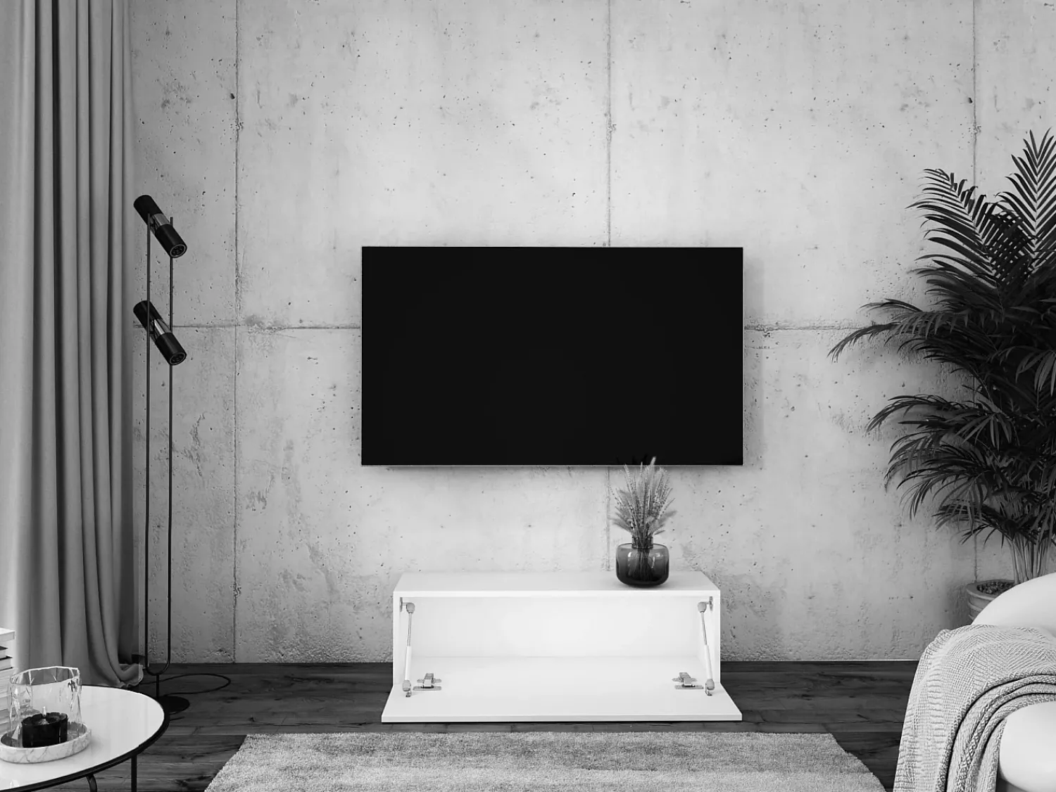 Best Móvel TV suspenso, 100 x 34 x 32 cm, Caxemira Bege