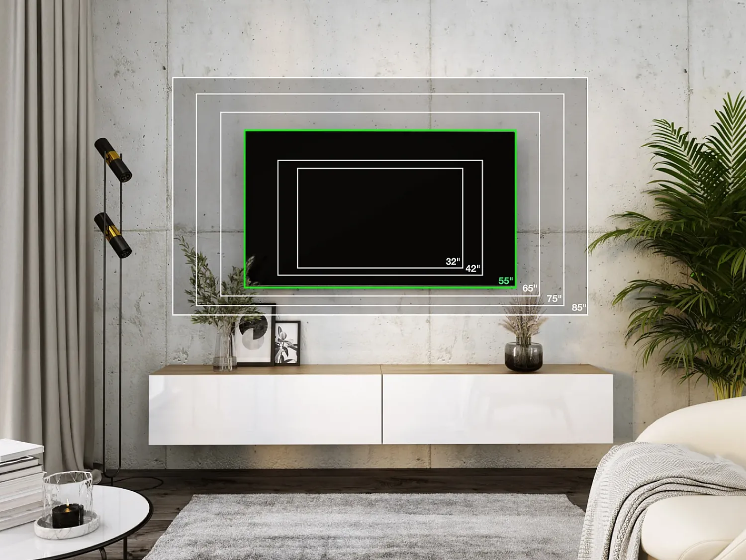 Móvel TV suspenso, (2 x 100) x 34 x 32 cm, Carvalho Wotan / Branco Brilhante^ Móvel De Tv