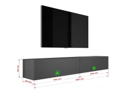 Móvel TV suspenso, (2 x 100) x 34 x 32 cm, Antracite^ Móvel De Tv