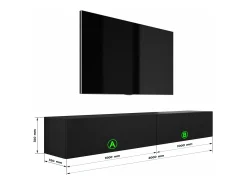 Móvel TV suspenso, (2 x 100) x 34 x 32 cm, Fosco^ Móvel De Tv