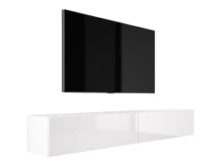 Móvel De Tv| Móvel TV suspenso, (2 x 100) x 34 x 32 cm, Fosco / Brilhante Branco