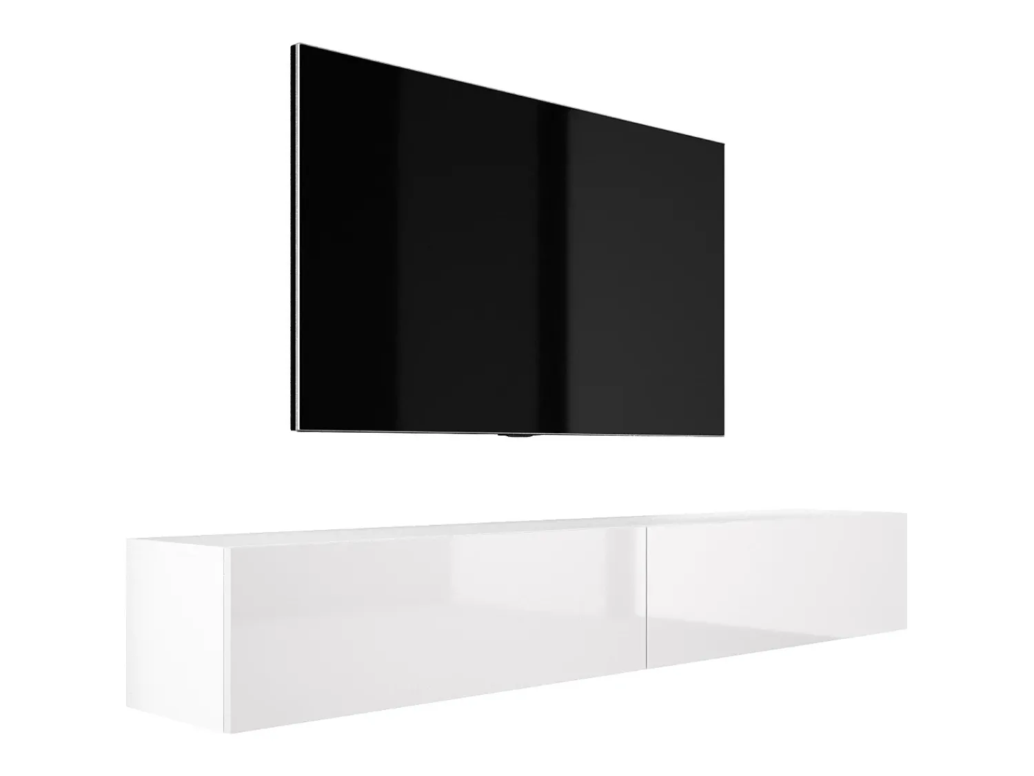 Móvel De Tv| Móvel TV suspenso, (2 x 100) x 34 x 32 cm, Fosco / Brilhante Branco