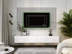 Móvel De Tv| Móvel TV suspenso, (2 x 100) x 34 x 32 cm, Fosco / Brilhante Branco