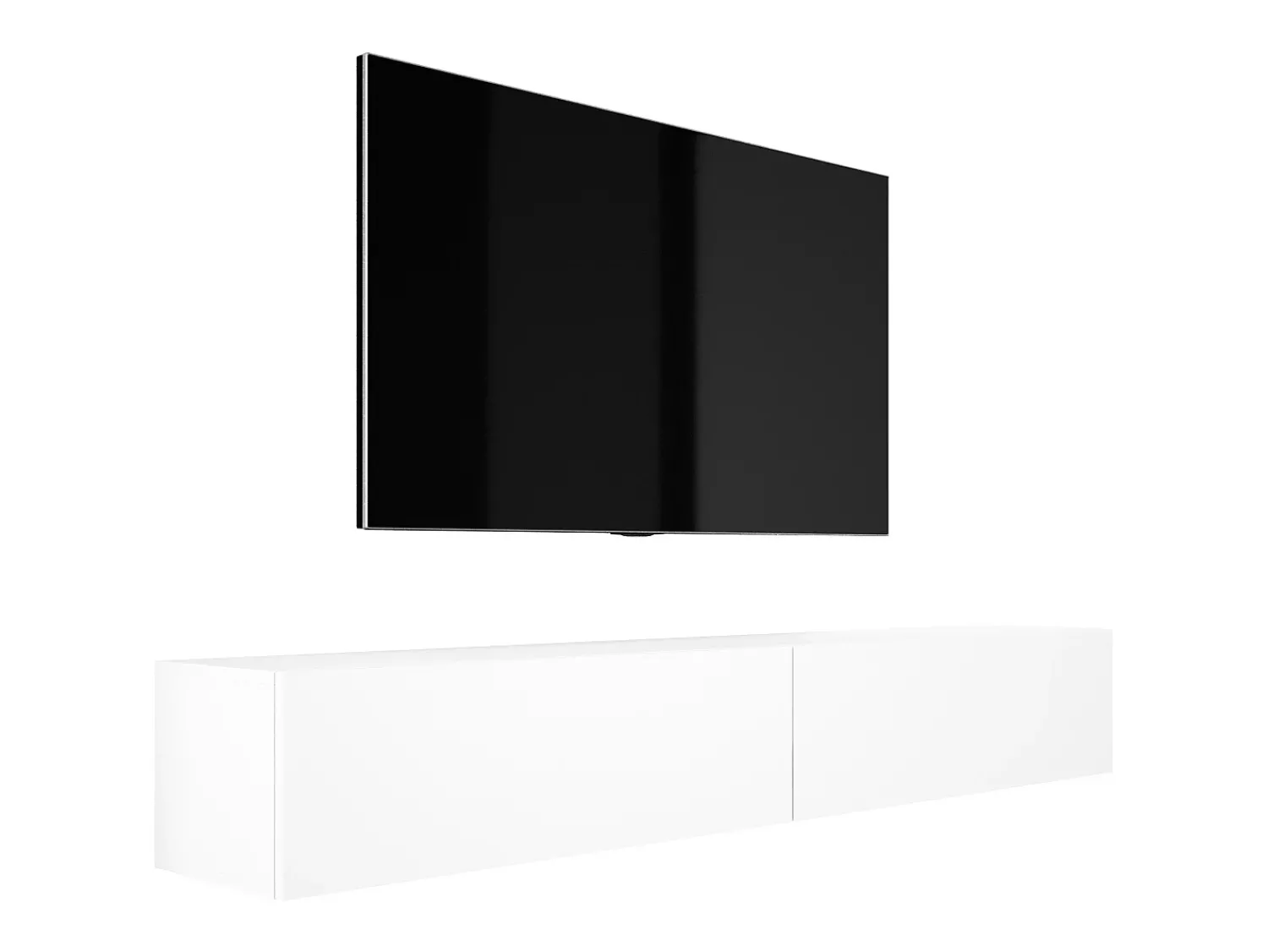 Móvel De Tv* Móvel TV suspenso, (2 x 100) x 34 x 32 cm, Fosco Branco