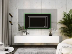 Móvel De Tv* Móvel TV suspenso, (2 x 100) x 34 x 32 cm, Fosco Branco