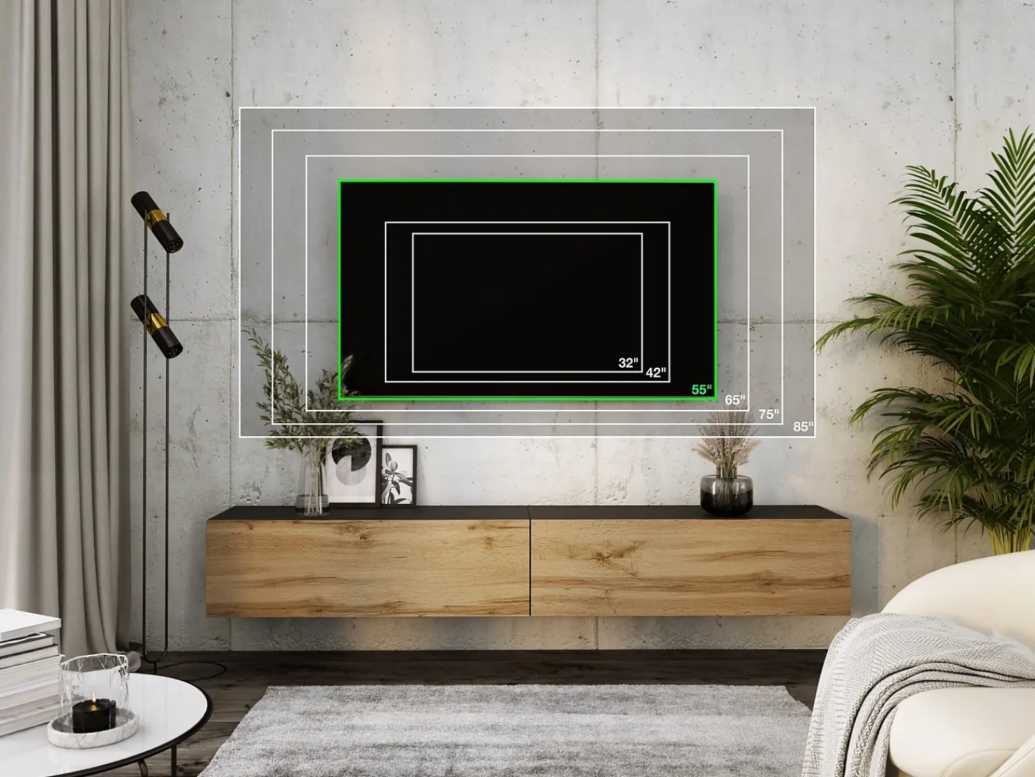 Outlet Móvel TV suspenso, (2 x 100) x 34 x 32 cm, Preto Fosco / Carvalho Wotan Preto / Castanho