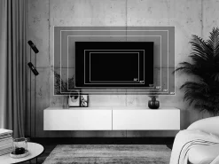 Hot Móvel TV suspenso, (2 x 100) x 34 x 32 cm, Carvalho Wotan / Preto Fosco Preto / Castanho