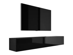 Móvel De Tv| Móvel TV suspenso, (2 x 100) x 34 x 32 cm, Fosco / Brilhante Preto