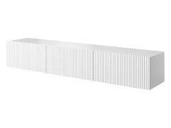 Discount Móvel TV suspenso com 2 portas de batente 1 gaveta 200x45 cm Branco