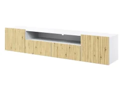 Móvel TV suspenso e carvalho com 2 portas e 2 gavetas 200x45 cm^ Móvel De Tv