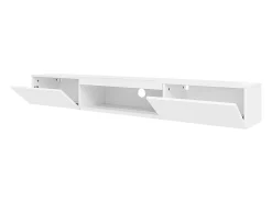 ModernLuxe Móvel TV suspenso 160cm - 1 compartimento aberto e 2 portas articuladas - aspecto brilhante -^ Móvel De Tv