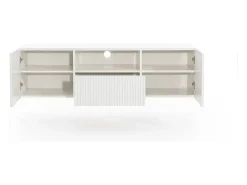Móvel TV suspenso com 2 portas e 1 gaveta branca 150x45 cm Branco