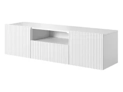 Móvel TV suspenso com 2 portas e 1 gaveta branca 150x45 cm Branco