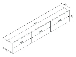 Clearance Vente-unique Móvel TV suspenso com 3 portas - Branco e Natural claro - VIKILA Natural claro / Branco