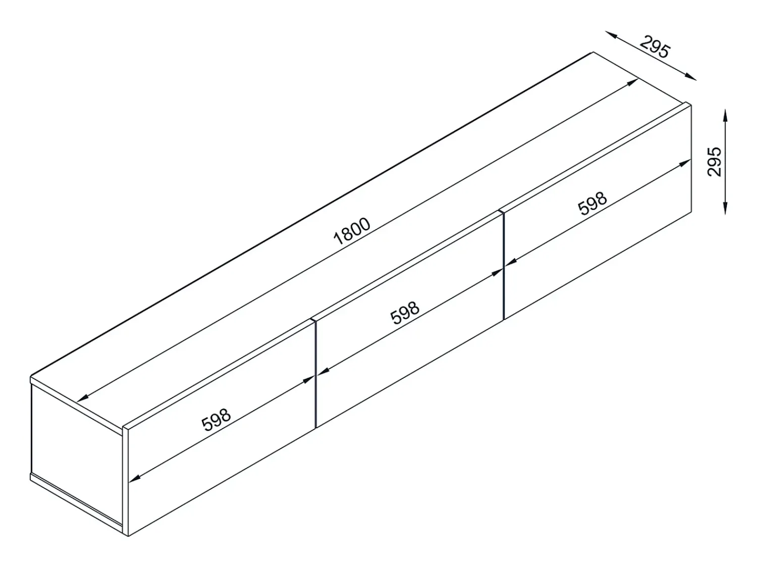 Clearance Vente-unique Móvel TV suspenso com 3 portas - Branco e Natural claro - VIKILA Natural claro / Branco