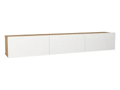 Clearance Vente-unique Móvel TV suspenso com 3 portas - Branco e Natural claro - VIKILA Natural claro / Branco
