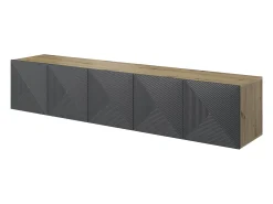Móvel TV suspenso com 5 portas em madeira laminada 200x40 cm^ Móvel De Tv