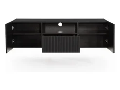 Móvel TV suspenso com 2 portas e 1 gaveta preta 150x45 cm^ Móvel De Tv