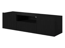 Móvel TV suspenso com 2 portas e 1 gaveta preta 150x45 cm^ Móvel De Tv