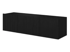 Móvel De Tv| Móvel TV suspenso com 2 portas sanfonadas 1 gaveta preta 150x45 cm Preto