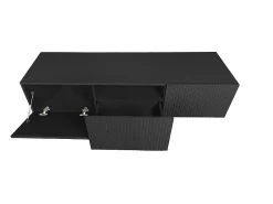 Móvel De Tv| Móvel TV suspenso com 2 portas sanfonadas 1 gaveta preta 150x45 cm Preto