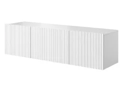 Móvel TV suspenso com 2 portas de batente 1 gaveta branca 150x45 cm^ Móvel De Tv