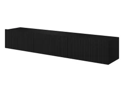 Móvel De Tv| Móvel TV suspenso com 2 portas de batente 1 gaveta 200x45 cm Preto