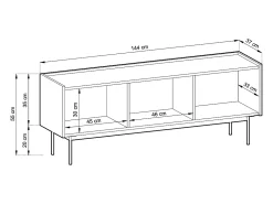 Móvel TV, Tijolo, TOP: Carvalho Linea, 144 x 55 x 37 cm^ Móvel De Tv