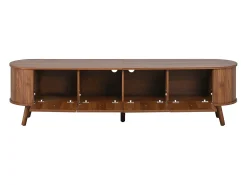 Hauss Spole Móvel TV vintage 180x38x47 cm em madeira escura com 4 portas^ Móvel De Tv