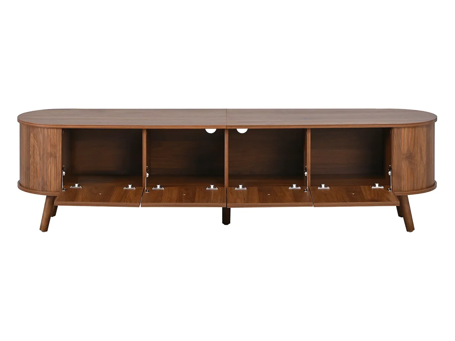 Hauss Spole Móvel TV vintage 180x38x47 cm em madeira escura com 4 portas^ Móvel De Tv