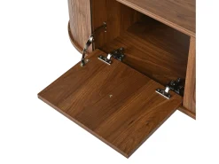 Hauss Spole Móvel TV vintage 180x38x47 cm em madeira escura com 4 portas^ Móvel De Tv