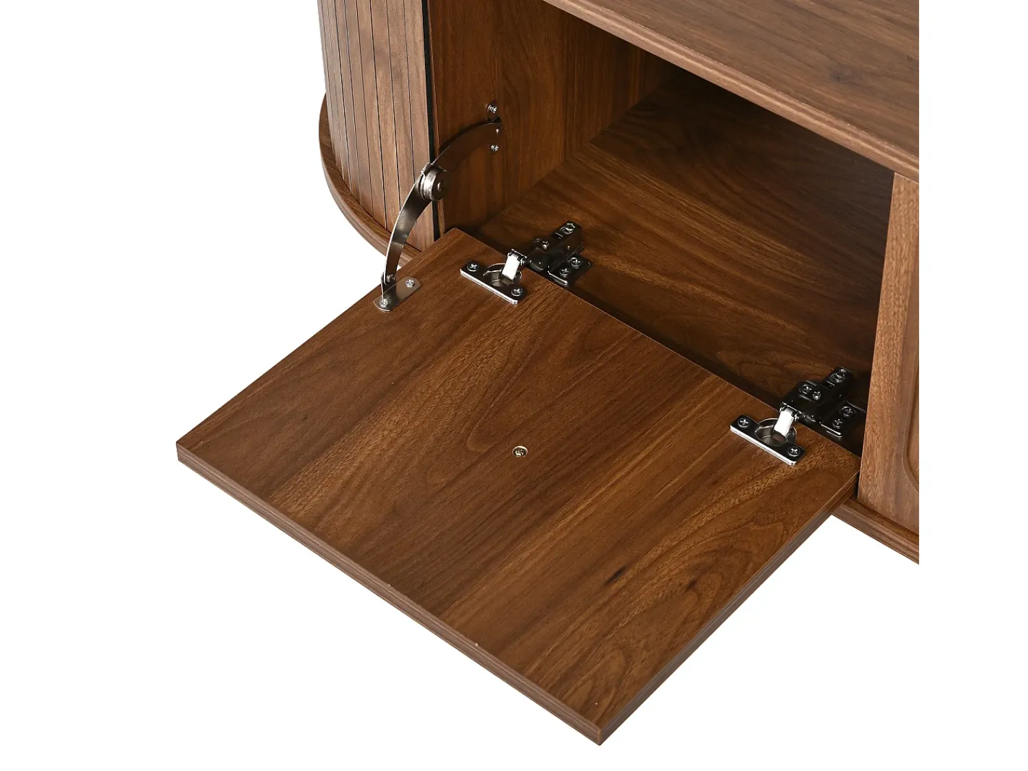 Hauss Spole Móvel TV vintage 180x38x47 cm em madeira escura com 4 portas^ Móvel De Tv