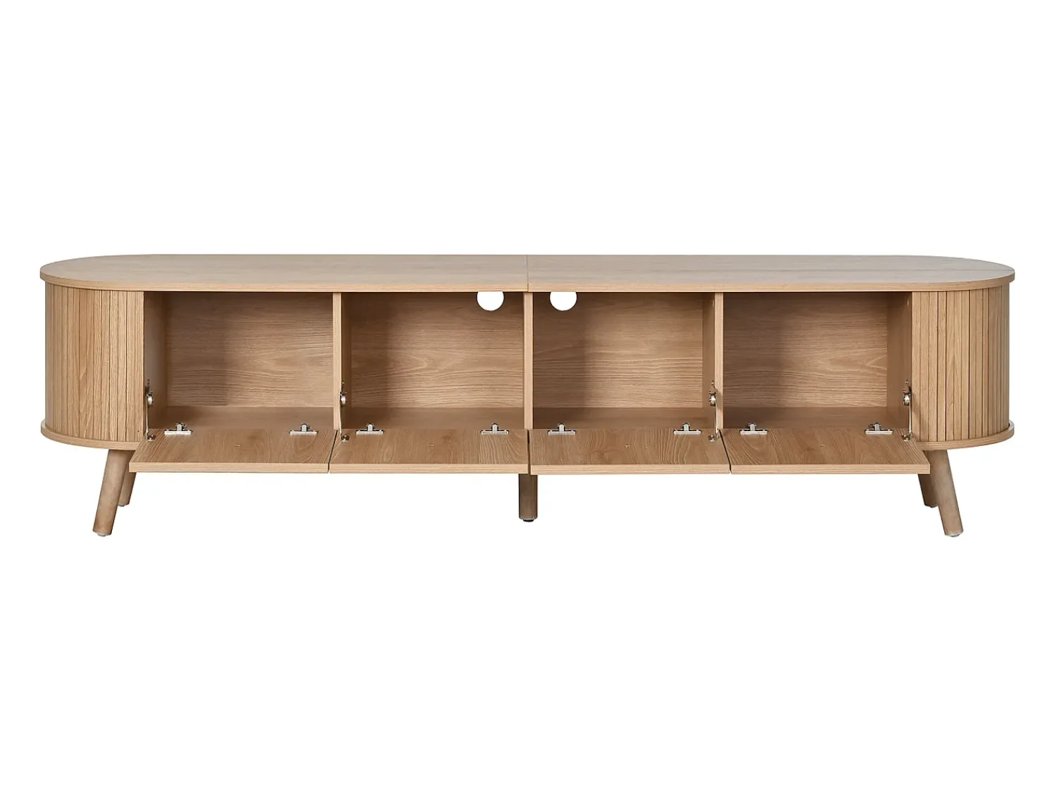 Online Hauss Spole Móvel TV vintage 180x38x47 cm em madeira clara com 4 portas Natural claro