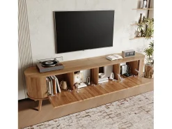Online Hauss Spole Móvel TV vintage 180x38x47 cm em madeira clara com 4 portas Natural claro