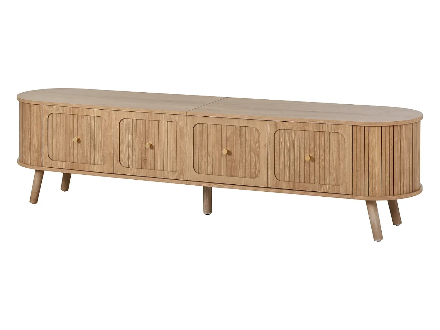 Online Hauss Spole Móvel TV vintage 180x38x47 cm em madeira clara com 4 portas Natural claro
