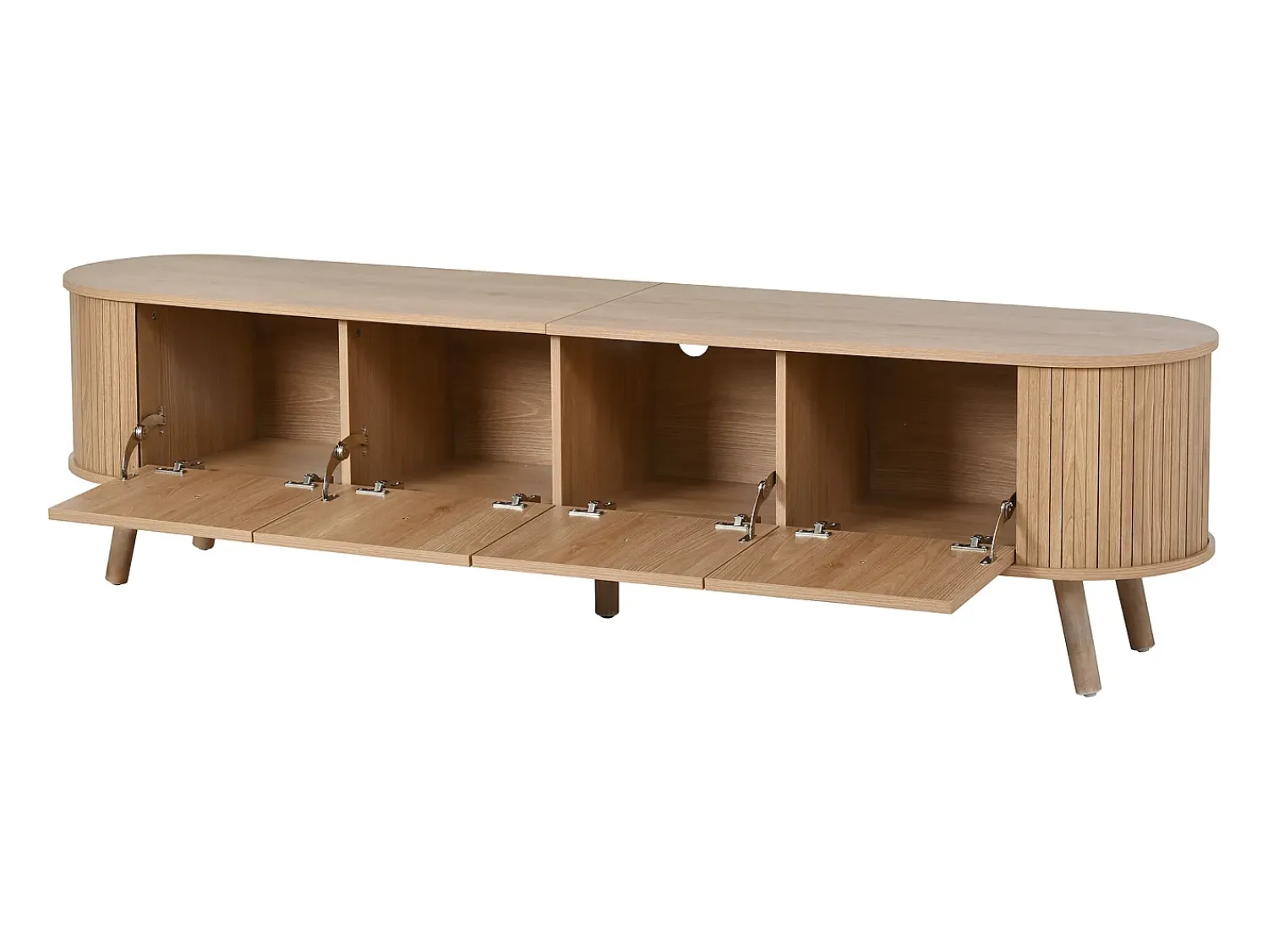 Online Hauss Spole Móvel TV vintage 180x38x47 cm em madeira clara com 4 portas Natural claro