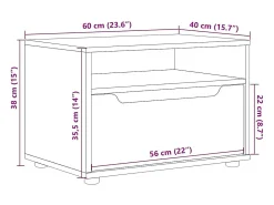 Móvel De Tv*vidaxl Móvel TV VISNES derivados de madeira carvalho sonoma 60x40x38cm Castanho